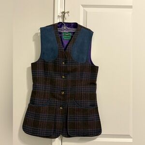 Chrysalis Ladies Shooting Vests, Plaid with Blue Accents